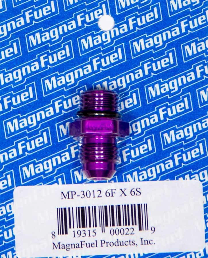 MagnaFuel MP-3012 -6 Flare to -6 Straight Purple AN Adapter