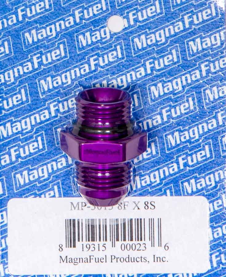MagnaFuel MP-3013 -8 Flare to -8 Straight Purple AN Adapter