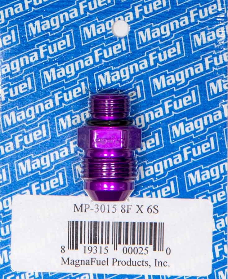 MagnaFuel MP-3015 -8 Flare to -6 Straight Purple AN Adapter