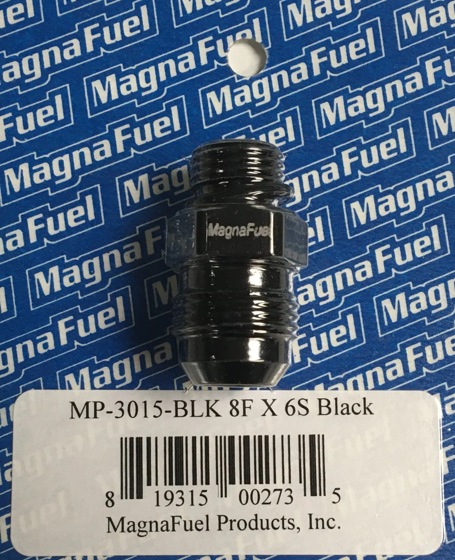 Magnafuel MP-3015-BLK -8 Flare to -6 Straight Black AN Adapter