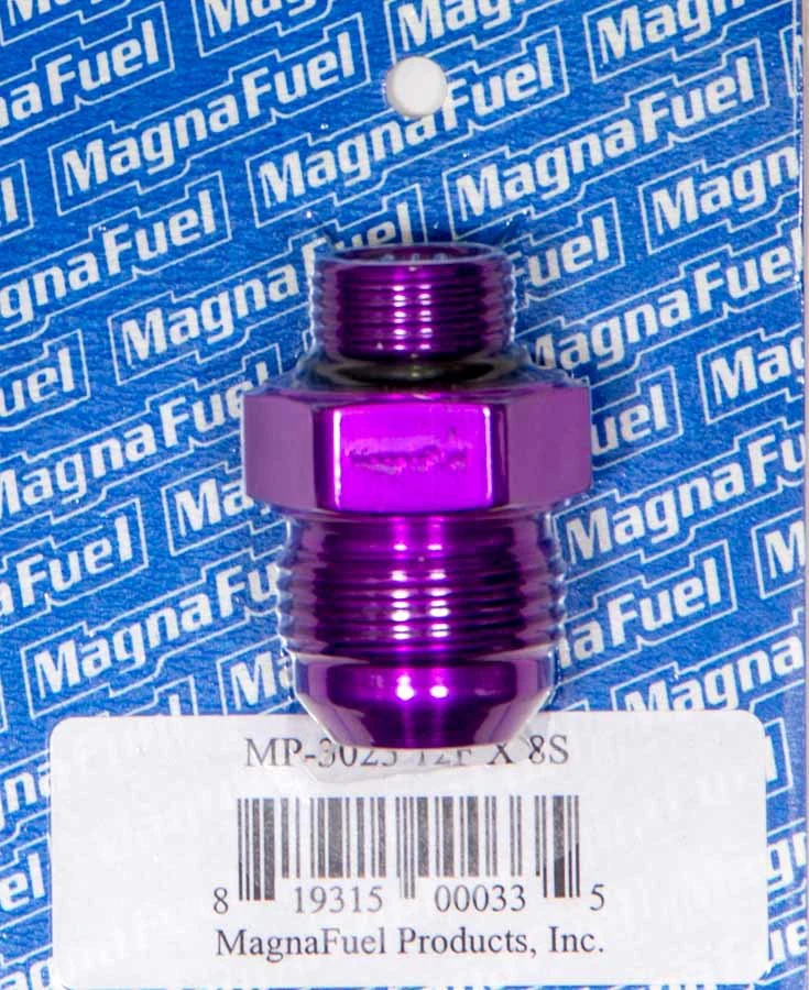 MagnaFuel MP-3023 -12 Flare to -8 Straight Purple AN Adapter