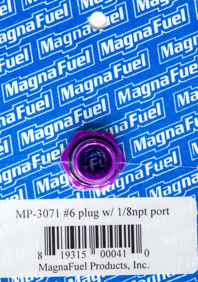 MagnaFuel MP-3071 Purple -6 Port Plug W/ 1/8 NPT Female Port