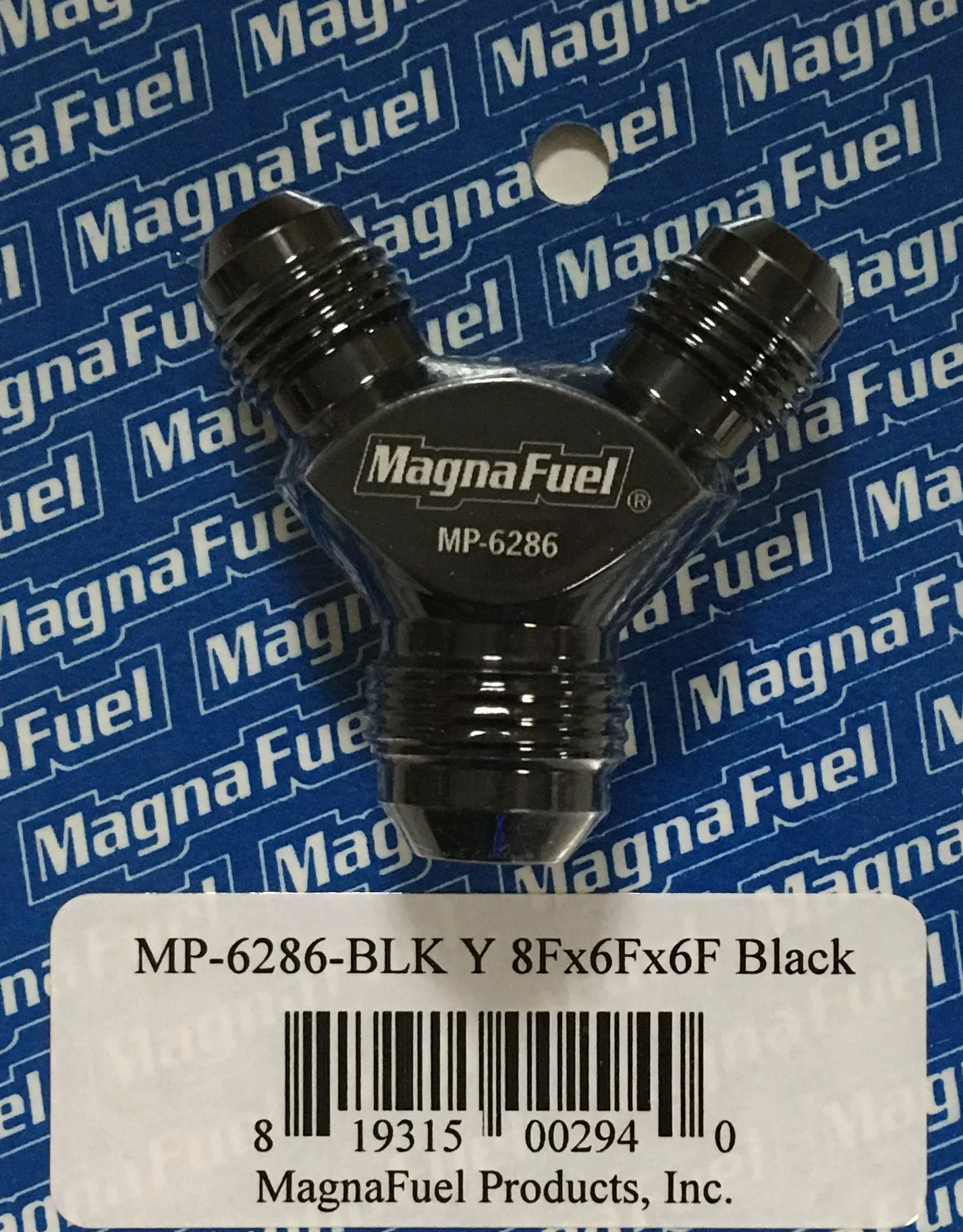 Magnafuel MP-6286-BLK Black -8 AN to -6 AN Male Y Fitting