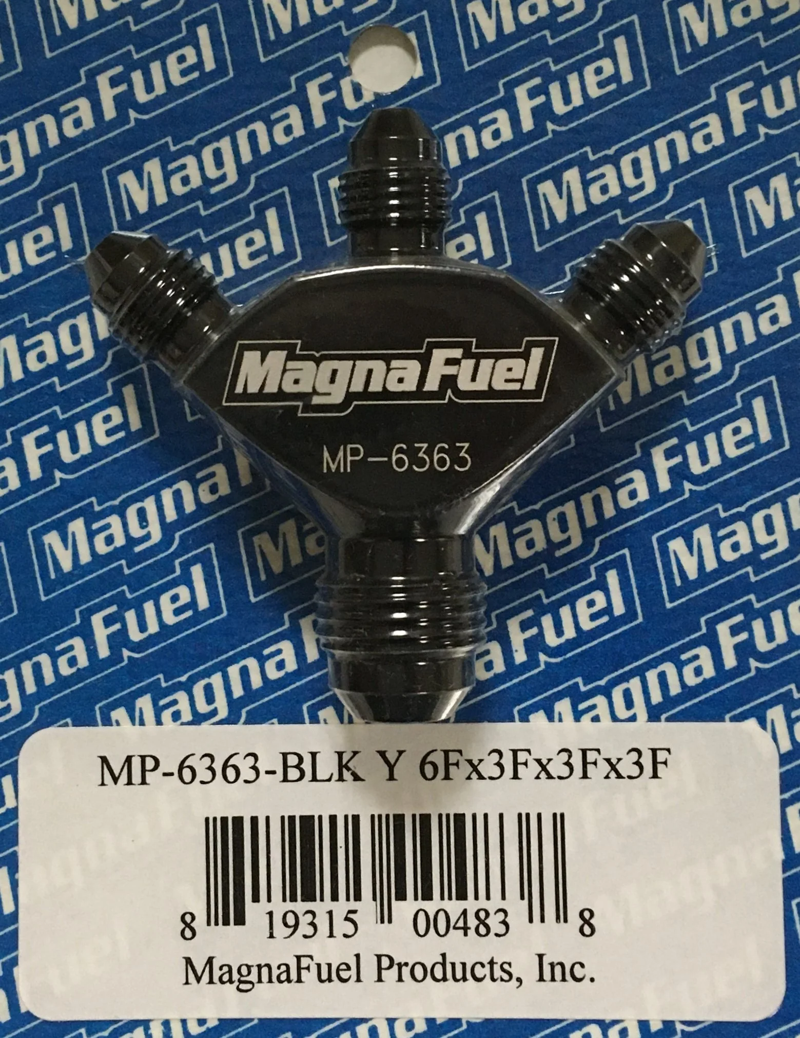 Magnafuel MP-6363-BLK Black -6 AN to -3 AN Male Y Fitting