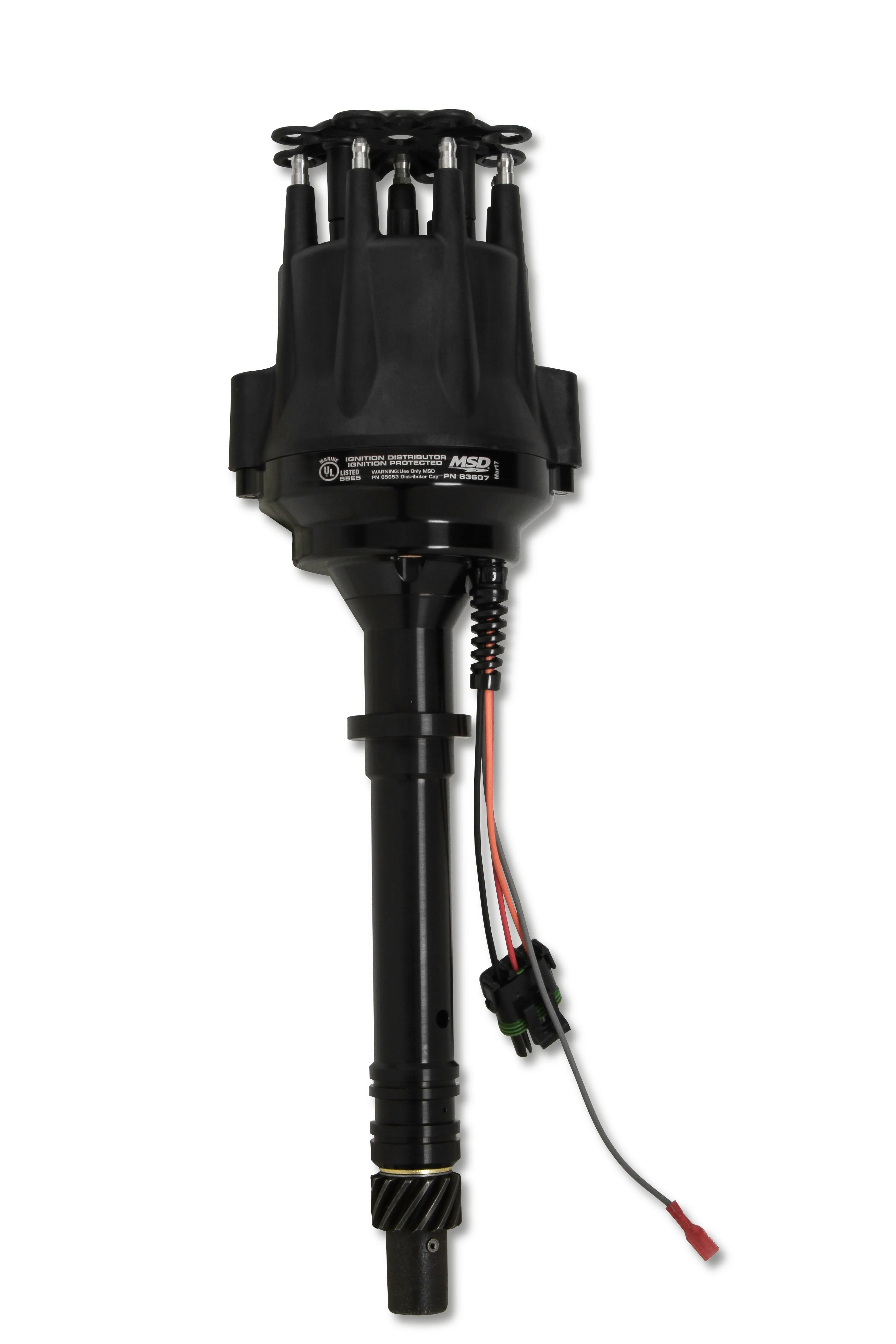 MSD Ignition 83607 Black Ready-to-Run Marine Dist. Chevy V8