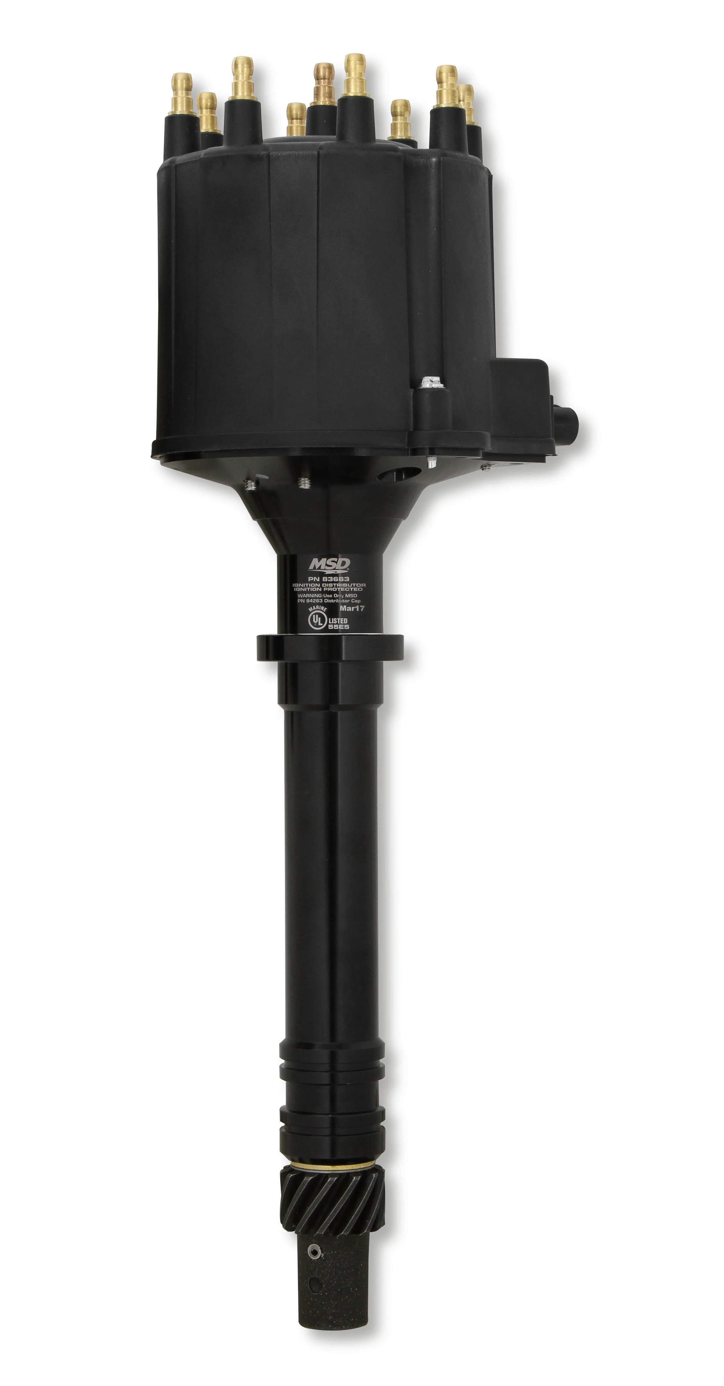 MSD Ignition 83663 Blk Dist.,V8,LateMod GM HEI, Ext Coil
