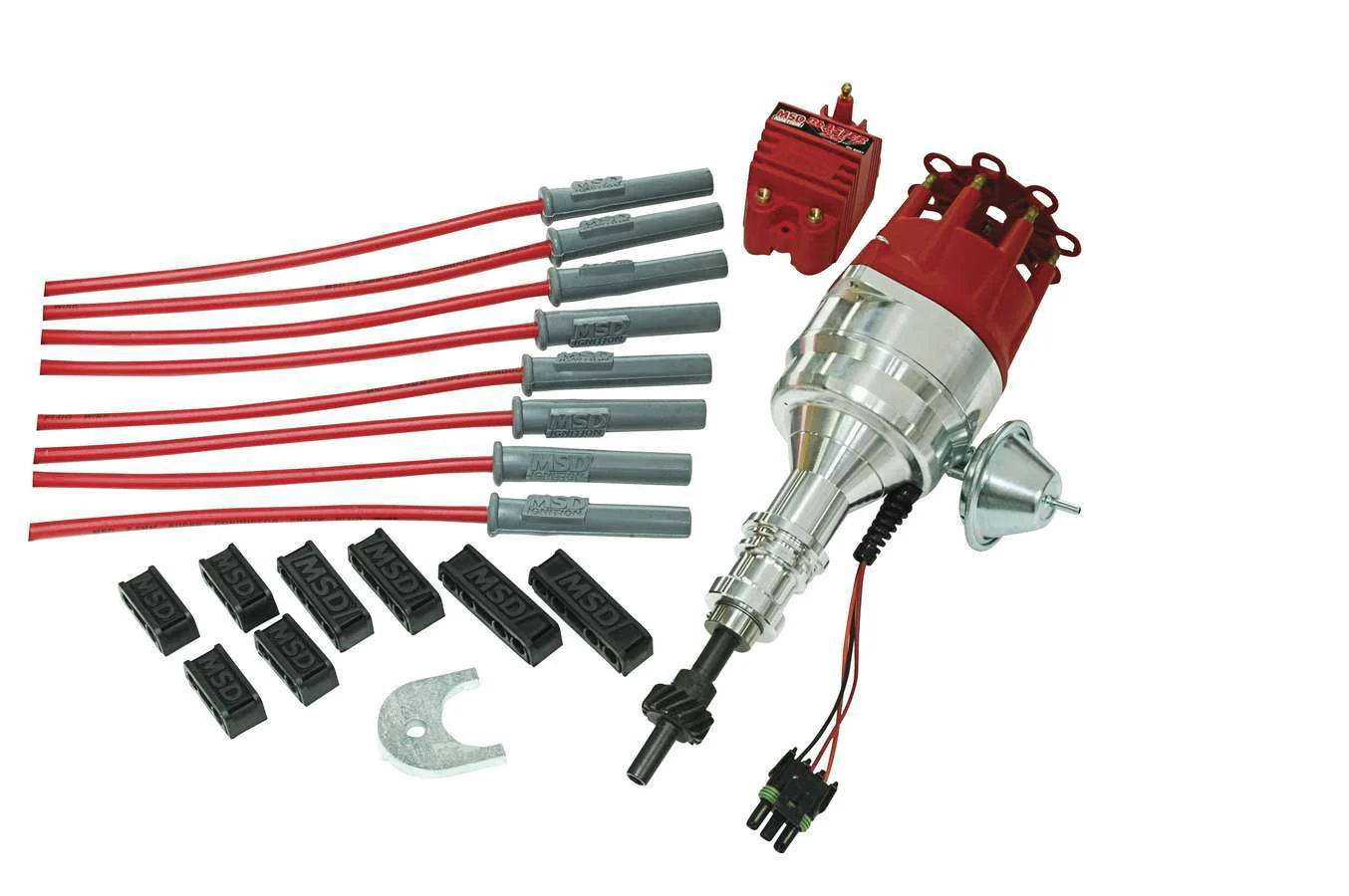 MSD Ignition 84746 Distributor Kit, Ford 351W, Ready-to-Run Distributor, Coil, Wires