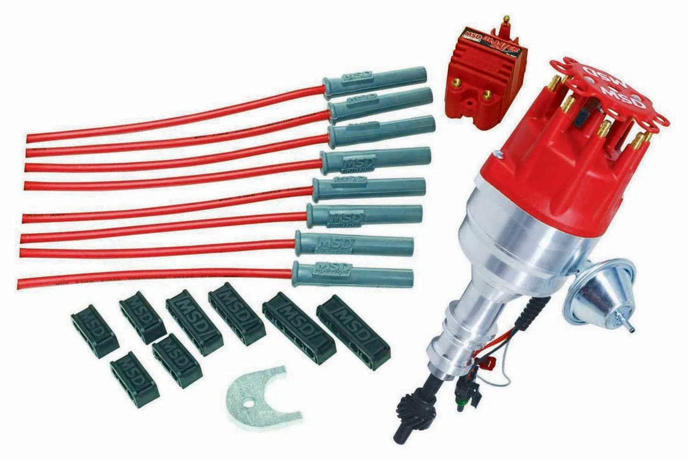 MSD Ignition 84747 Distributor Kit, Ford 351C-460, Ready-to-Run Distributor, Coil, Wires