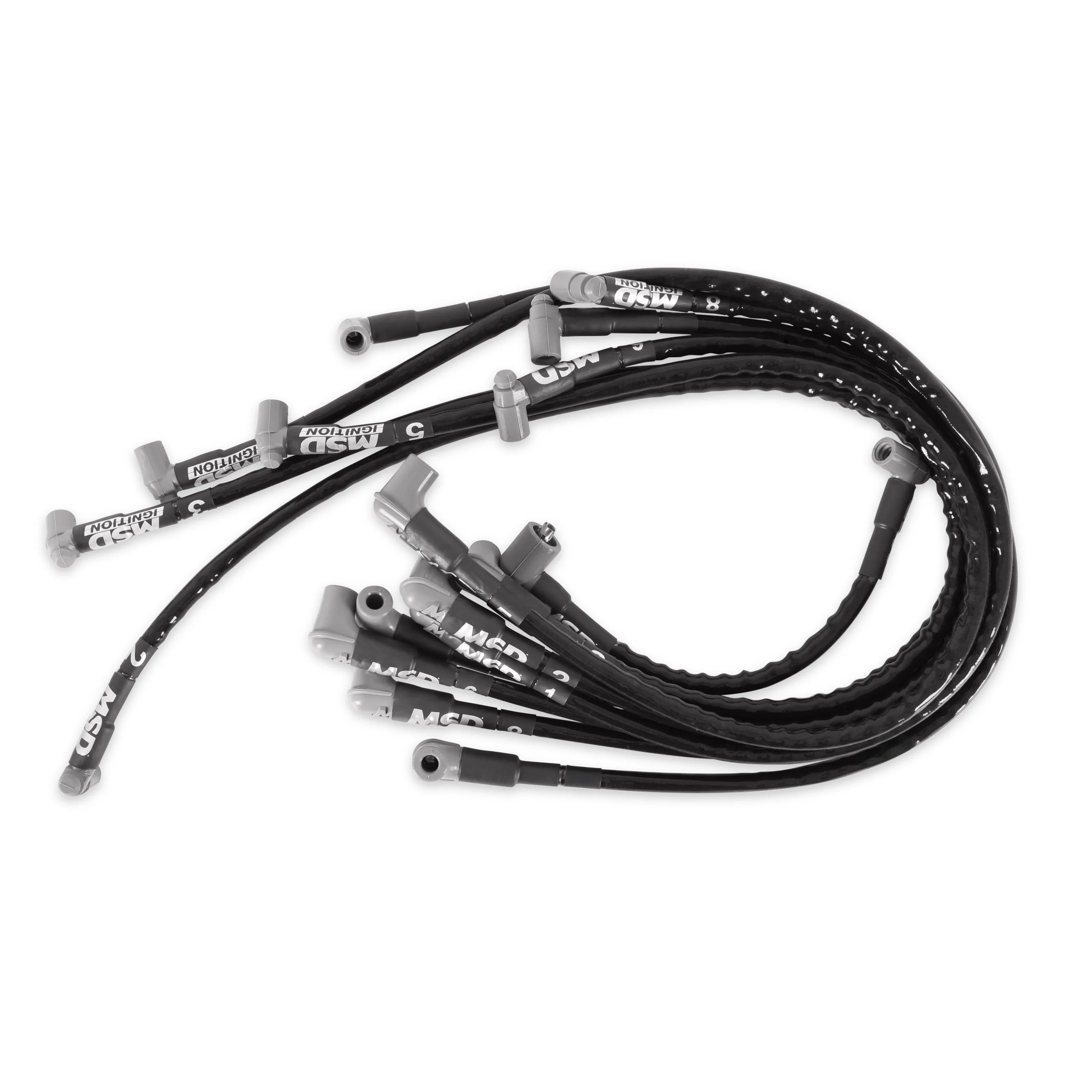 MSD 35591 Spark Plug Wire Set - SBC 8.5mm Sleeved Black - Image 2