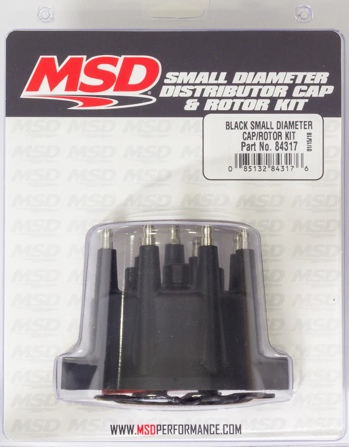 MSD 84317 Distributor Cap & Rotor Kit Small Diameter Black