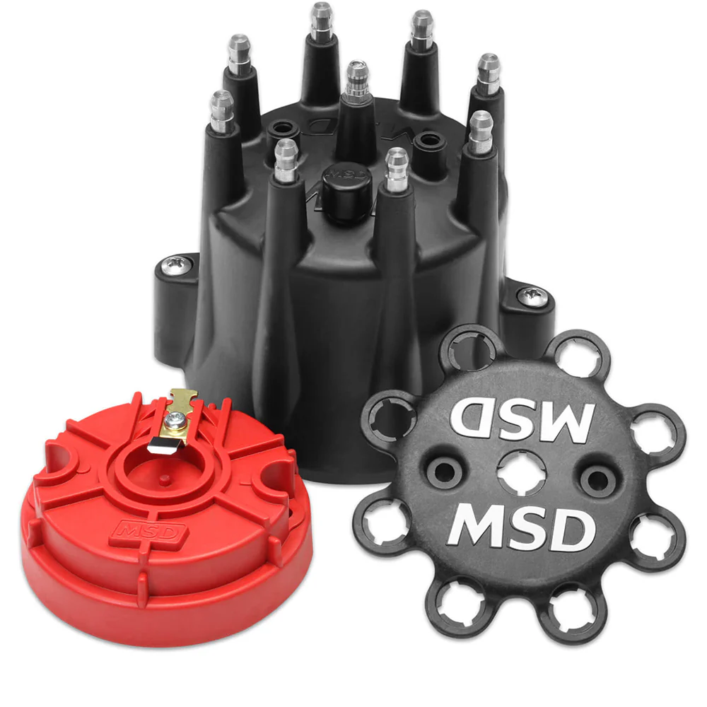 MSD 84336 Distributor Cap & Rotor Kit Chevy V8 HEI Black
