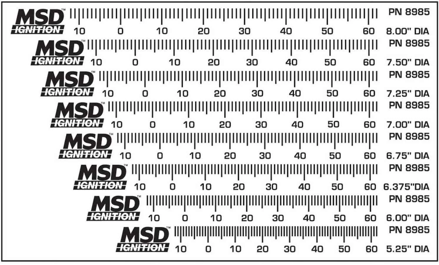 MSD 8985 Harmonic Balancer Timing Tape Kit, set of 8
