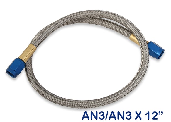 NOS 15030NOS -3 Stainless Nitrous Supply Hose 12 inch