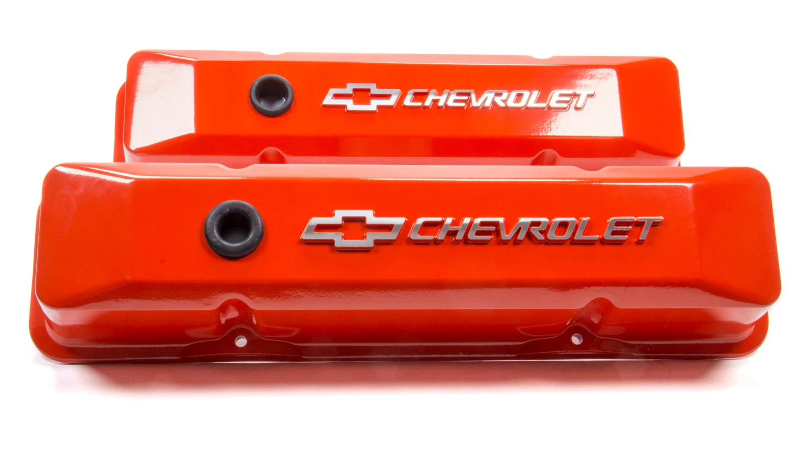 Proform 141-120 SBC Chevy Orange Diecast V/C's Raised Emblem
