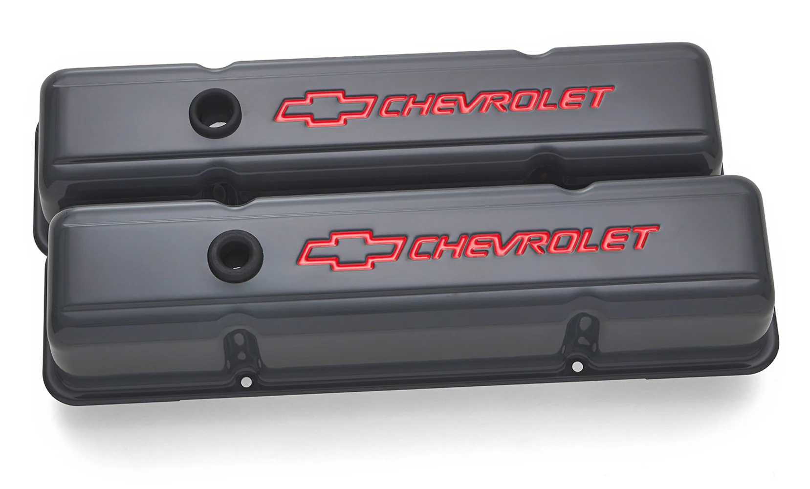 Proform 141-881 SBC Valve Covers Shark Gray w/Bowtie Logo