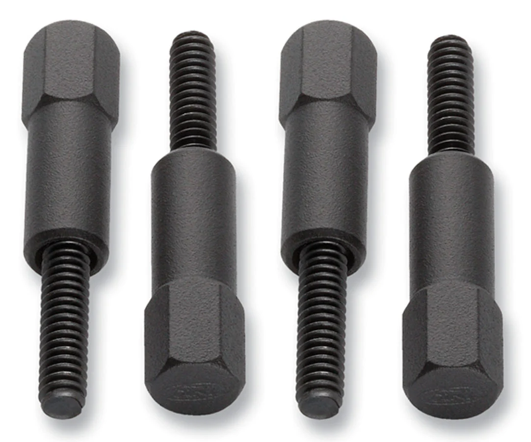 Ford Racing 302-316 Valve Cover Studs, 1/4 in.-20 x 1.375 in., Steel, Black Crinkle, Set of 4