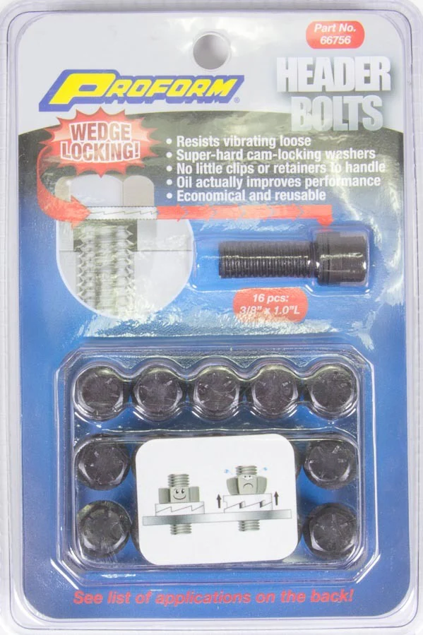 Proform 66756 Wedge Locking Header Bolts 3/8in x 1in 16pcs.