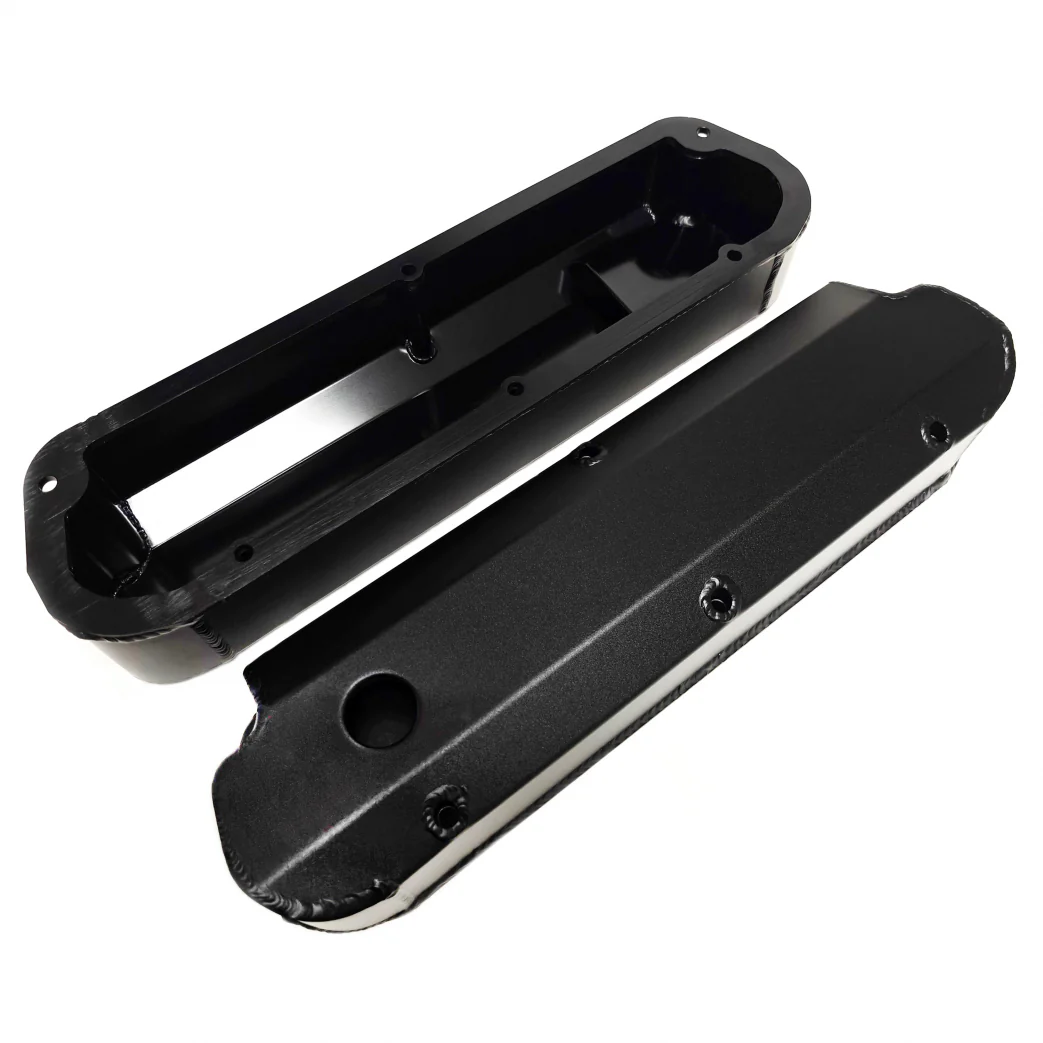 PRW Power 4030217 Aluminum Fabricated Valve Covers Small Block Ford 302/351W, Black