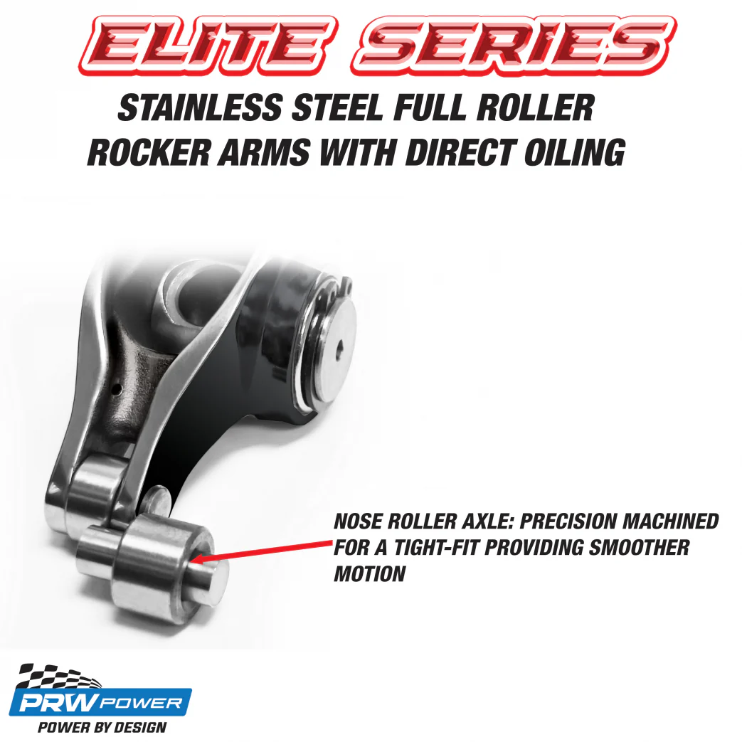 PRW Power 62455765 Elite Stainless Pontiac Full Roller Rocker Arms 1.65 Ratio 7/16 Stud - Image 4