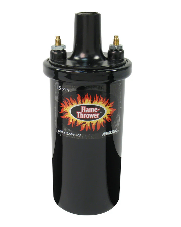 Pertronix 40011 Ignition Coil Flame Thrower Canister 1.50 ohm Female Socket 40000V Oil Filled Black Each
