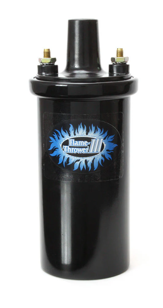 Pertronix 44011 Ignition Coil Flame Thrower III Canister 0.32 ohm Female Socket 45000V Oil Filled Black Each