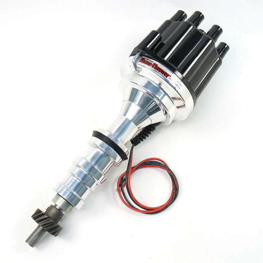 Pertronix D133800 Distributor FlameThrower Plug N Play Billet Magnetic Pickup Mechanical Advance Socket Style Black Ford FESeries Each