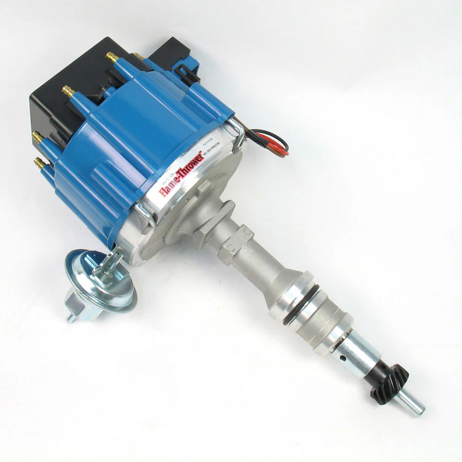 Pertronix D1352 Distributor FlameThrower Street / Strip Magnetic Pickup Vacuum Advance HEI Style Terminal Blue Small Block Ford Each