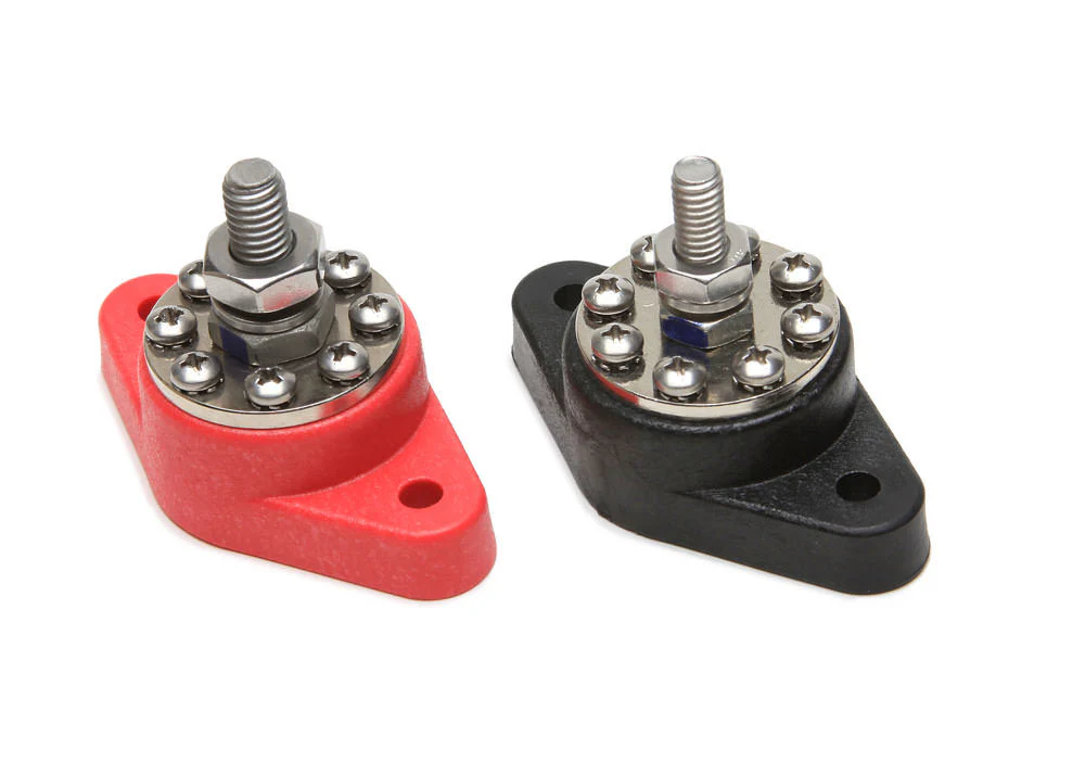 Painless Wiring 80116 8-Point Distribution Blocks (Red/Blk) 1 Each