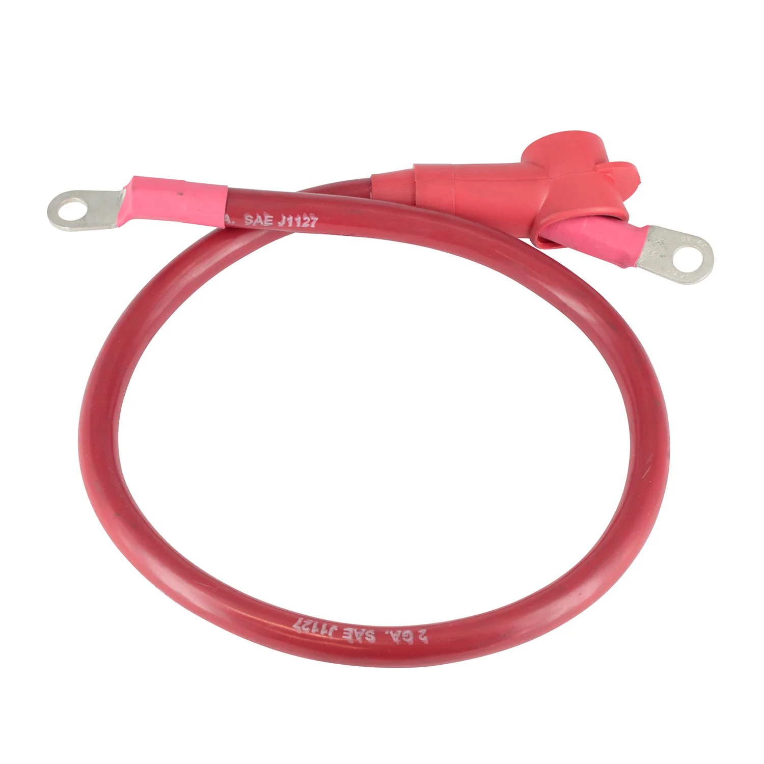 Powermaster 1-522 Alternator Charge Wire 2-Gauge 2 Foot with 5/16 Eyelets