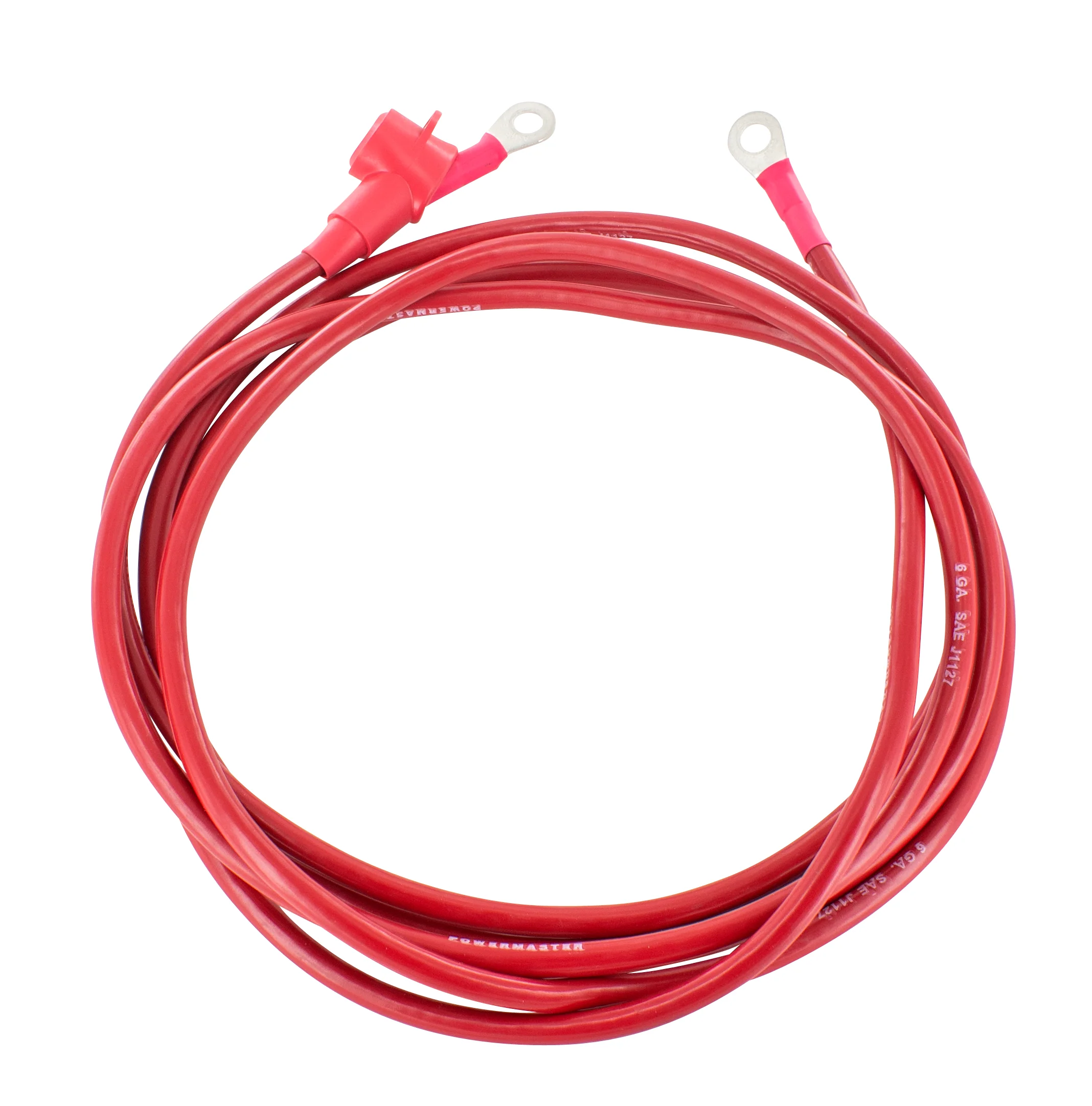 Powermaster 1-5610 Alternator Charge Wire 6-Gauge 10 Foot with 5/16 Eyelets