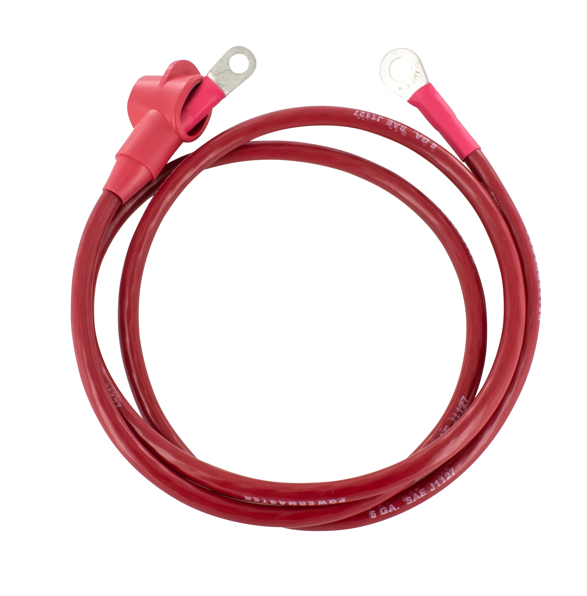 Powermaster 1-564-130 Alternator Charge Wire 6-Gauge 4 Foot 1/4 and 5/16 Eyelets