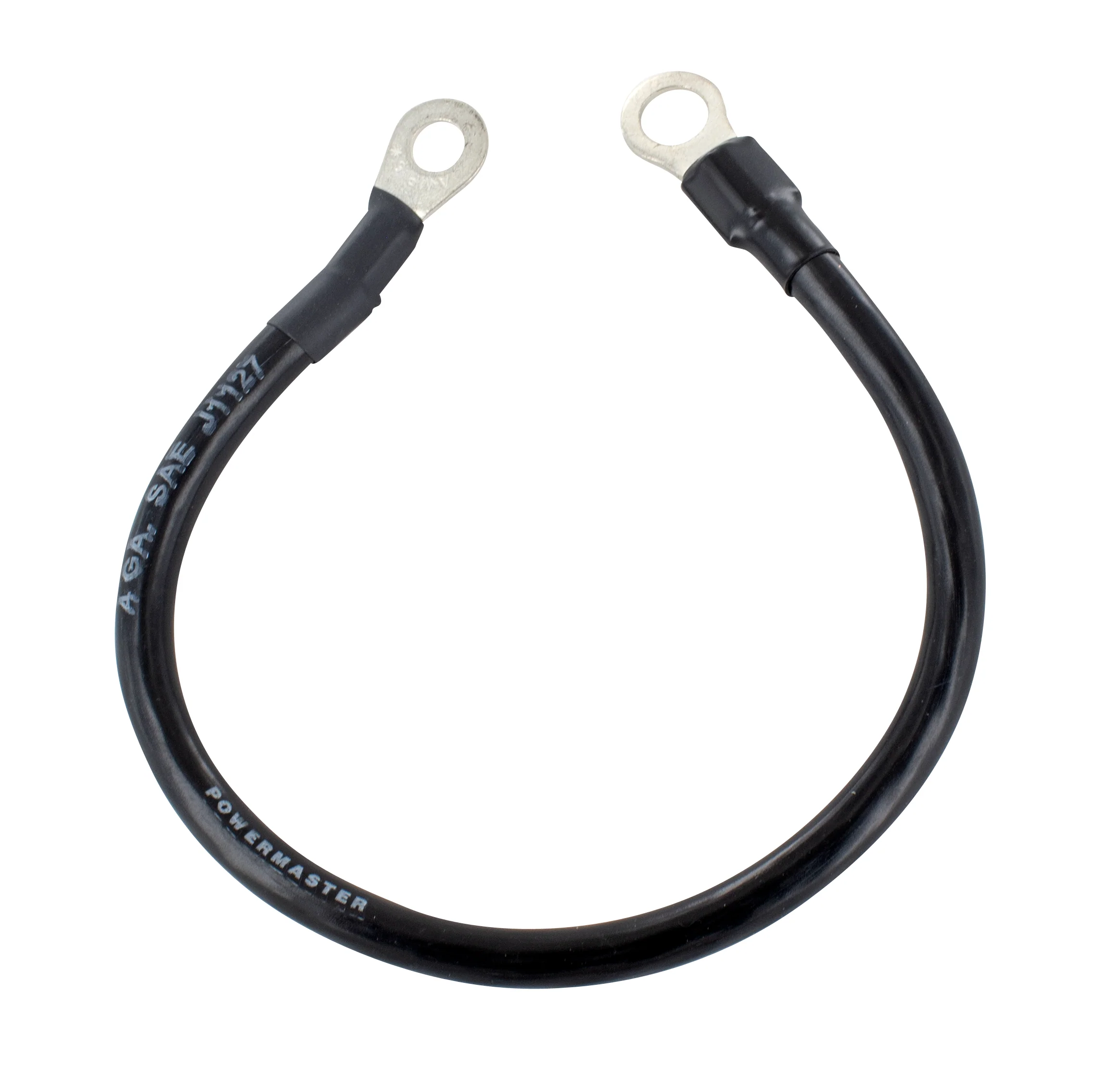 Powermaster 1-741 Alternator Ground Wire 4-Gauge 1 Foot with 5/16 and 3/8 Eyelets