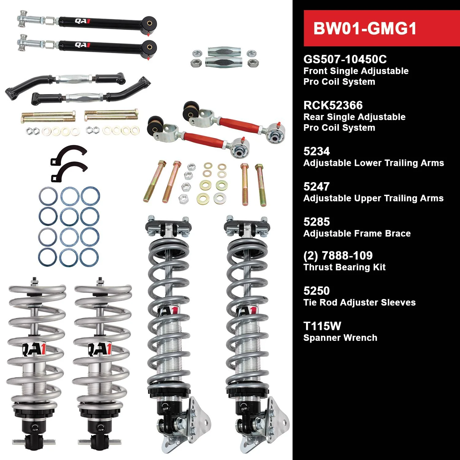 QA1 BW01-GMG1 Big Wheel Kit GM 1978-88 G-Body Level 1