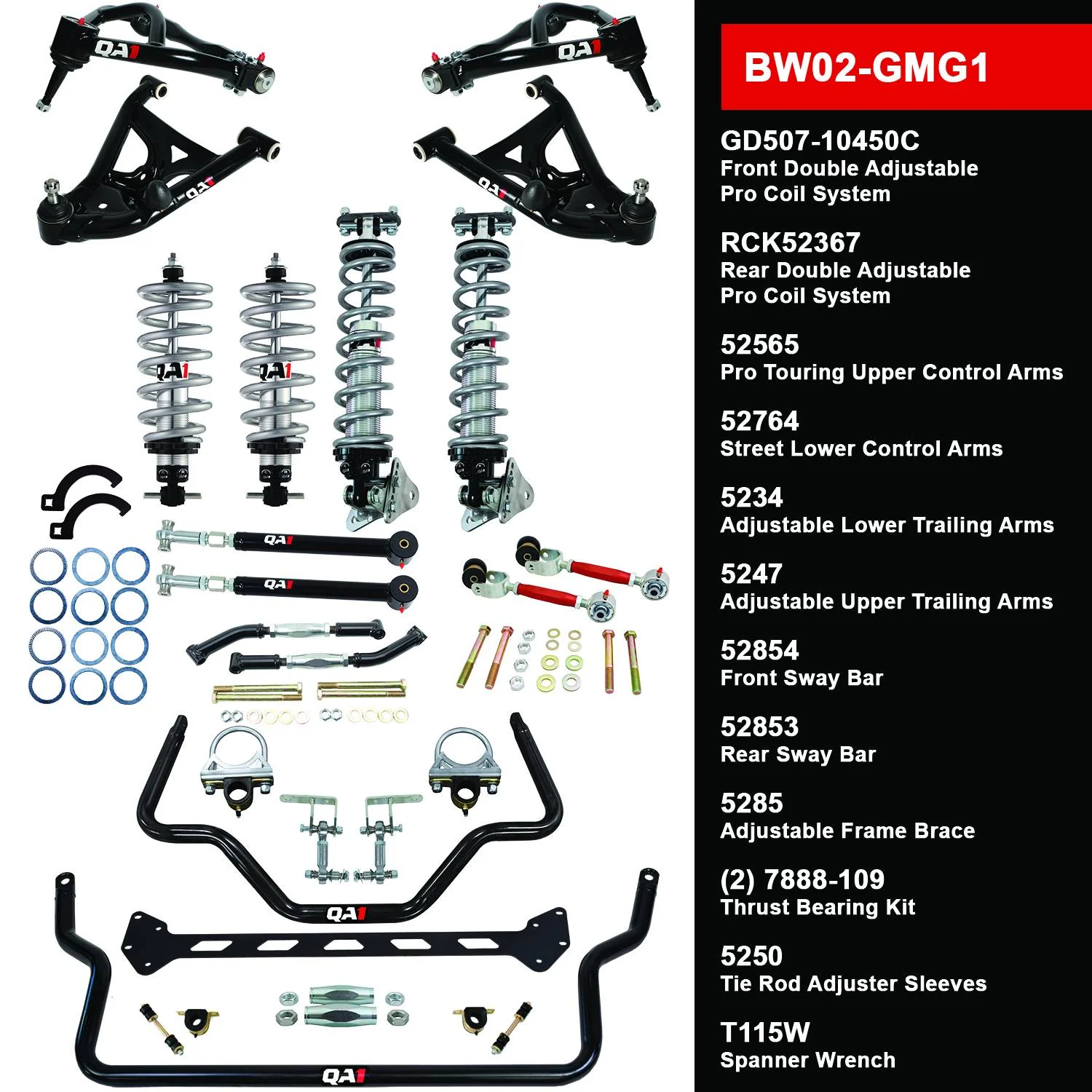 QA1 BW02-GMG1 Big Wheel Kit GM 1978-88 G-Body Level 2