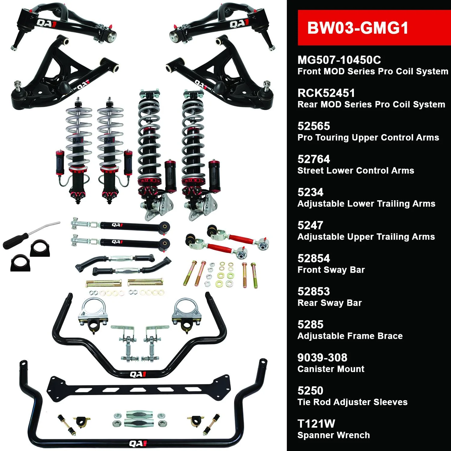 QA1 BW03-GMG1 Big Wheel Kit GM 1978-88 G-Body Level 3