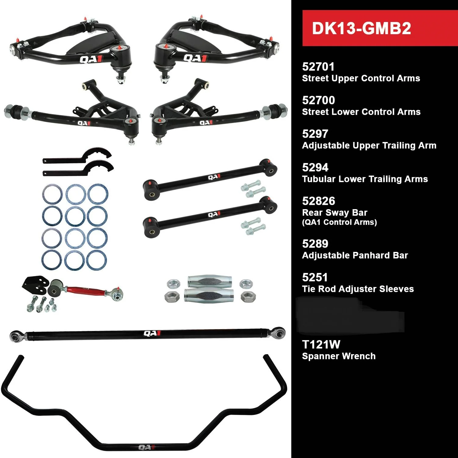 QA1 DK13-GMB2 Drag Kit Level 3 GM 1965-68 B-Body, Without Shocks