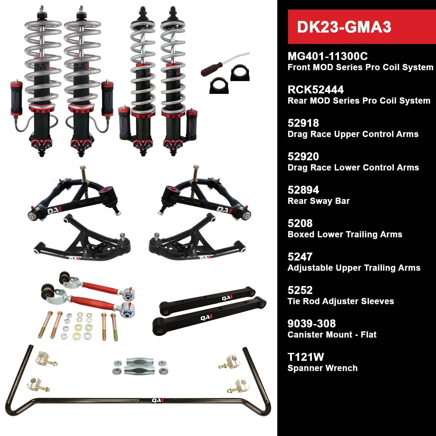 QA1 DK23-GMA3 Drag Kit Level 3 GM 1973-77 A-Body