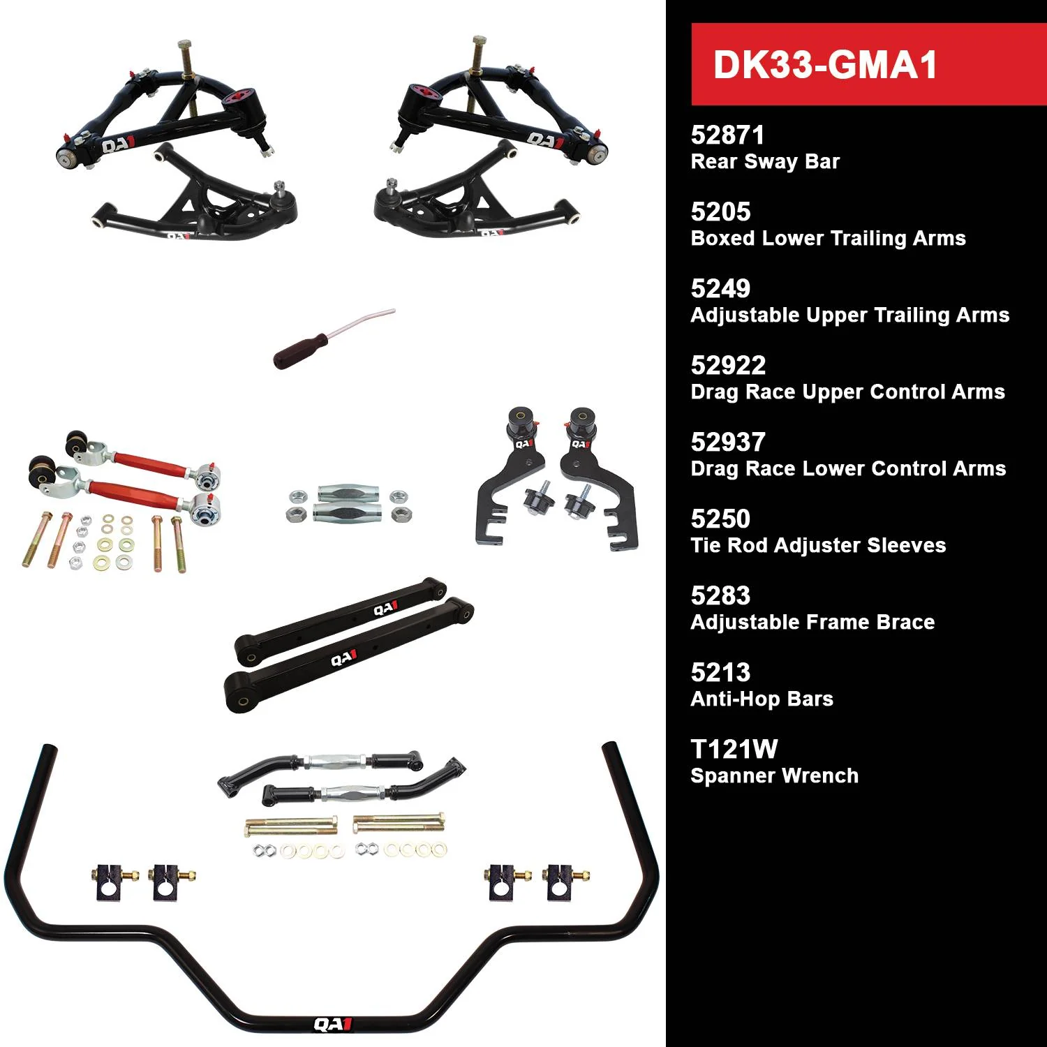 QA1 DK33-GMA1 Drag Kit Level 3 GM 1964-67 A-Body, Without Shocks