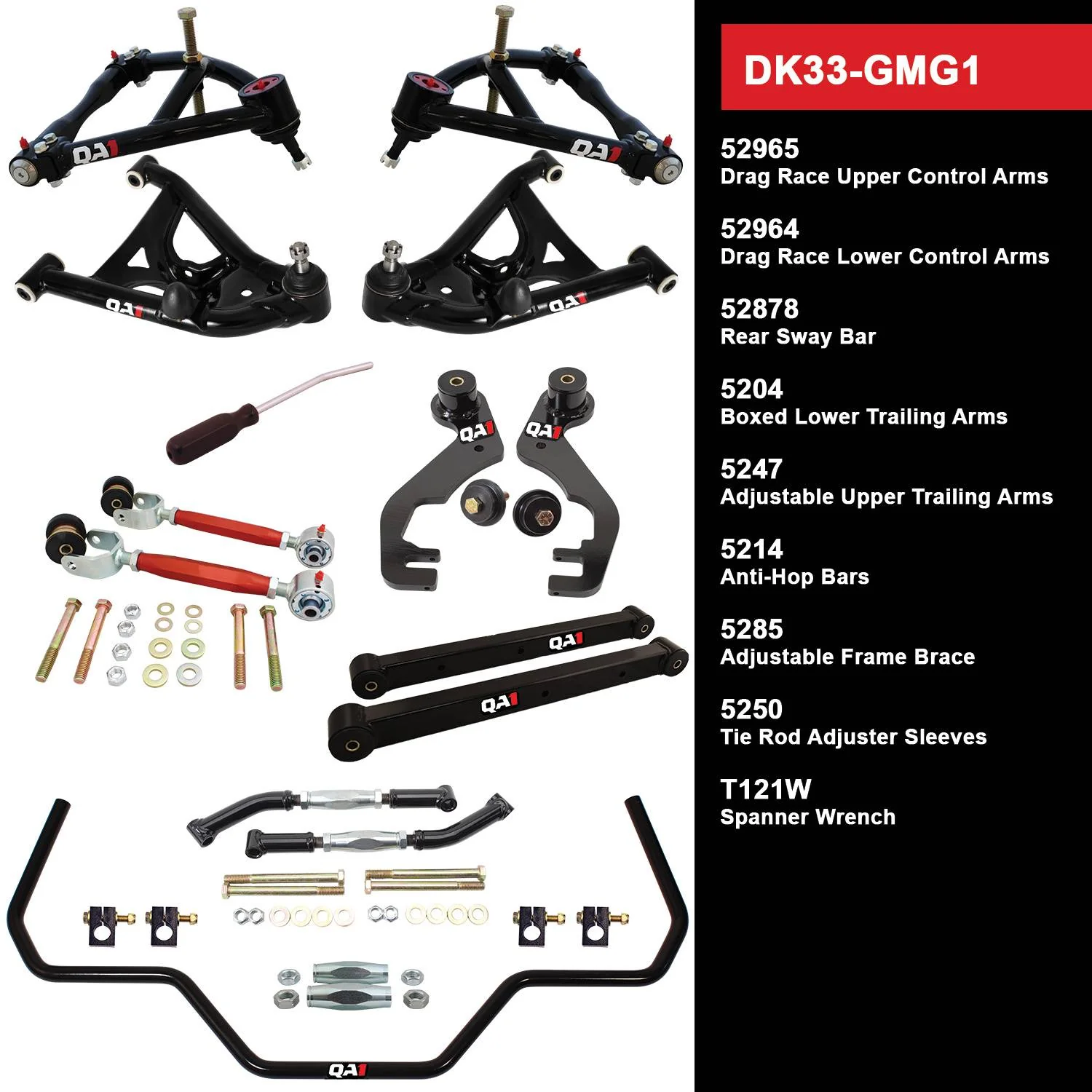 QA1 DK33-GMG1 Drag Kit Level 3 GM 1978-88 G-Body, Without Shocks