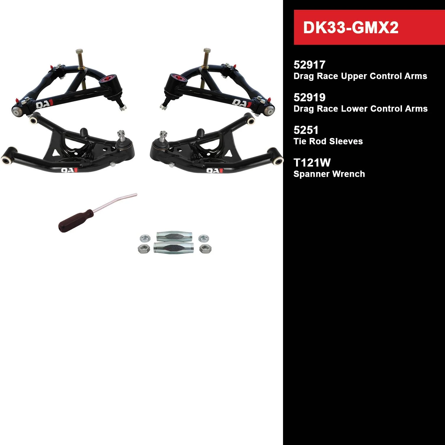 QA1 DK33-GMX2 Drag Kit Level 3 GM 1968-74 X-Body, Without Shocks