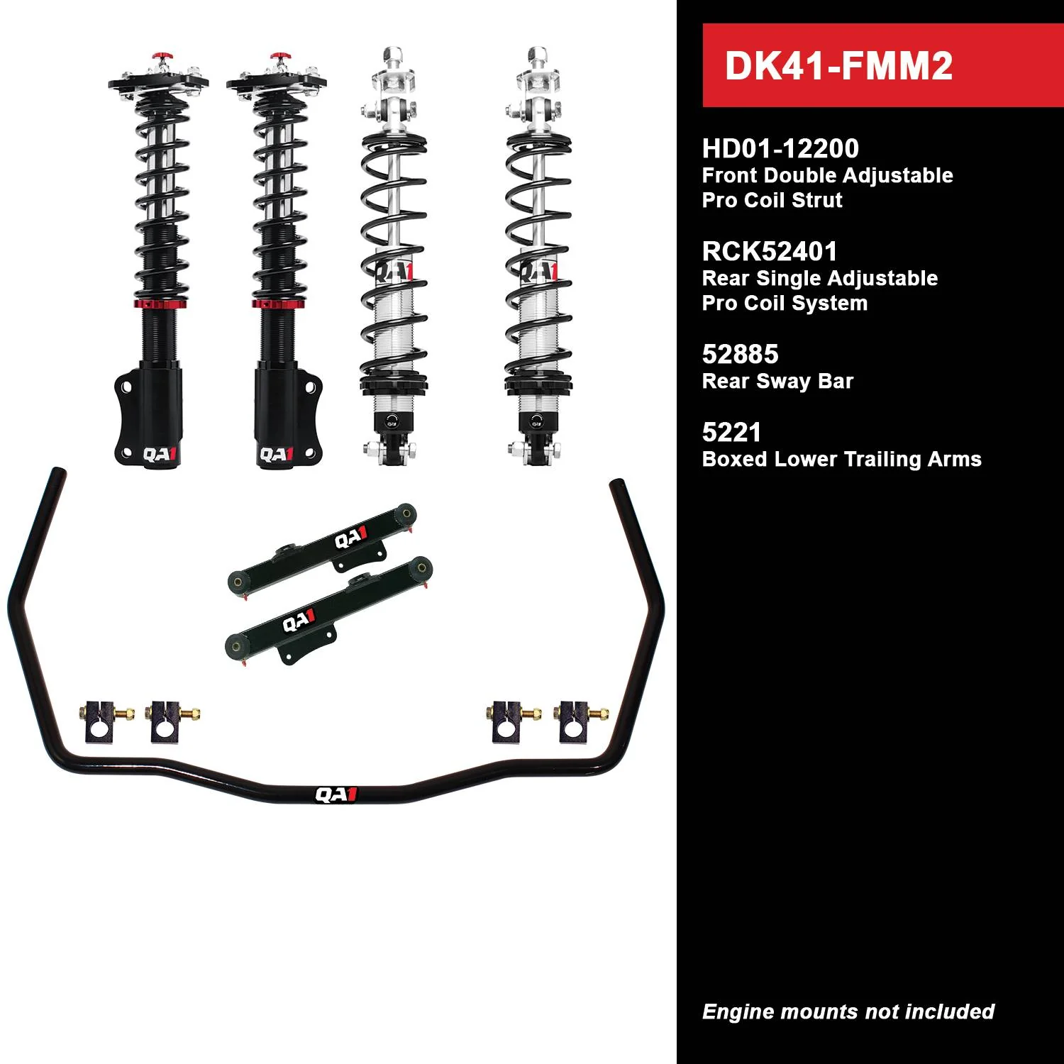 QA1 DK41-FMM2 Drag Kit Level 1 Ford Mustang 1987-89