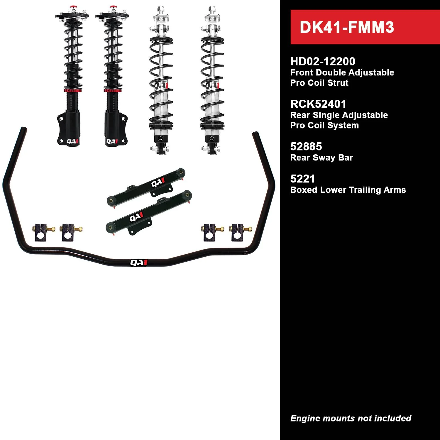 QA1 DK41-FMM3 Drag Kit Level 1 Ford Mustang 1990-93