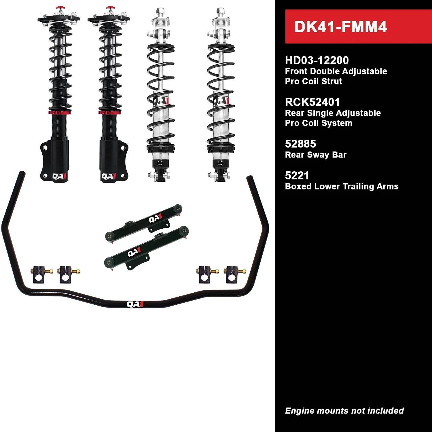 QA1 DK41-FMM4 Drag Kit Level 1 Ford Mustang 1994-2004