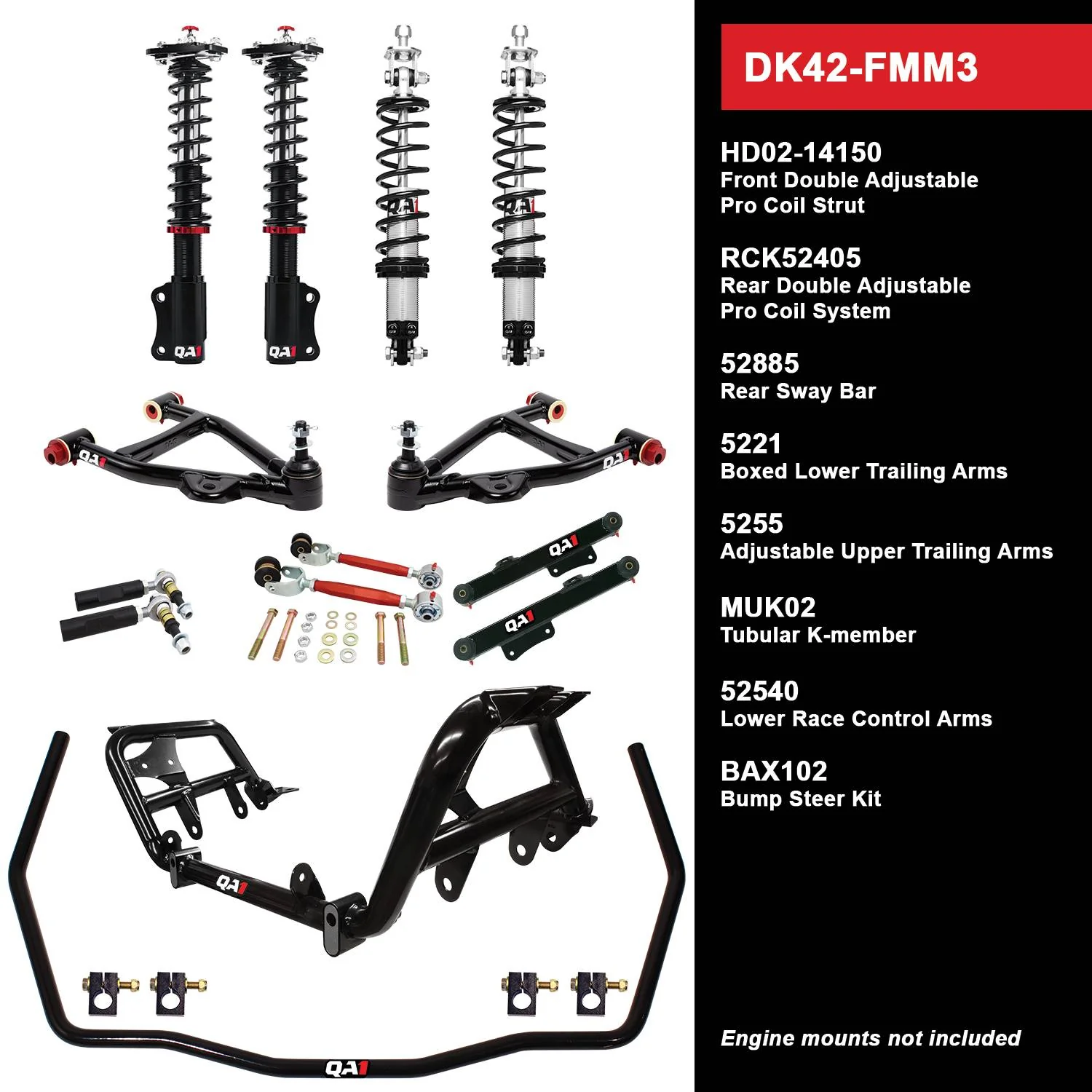 QA1 DK42-FMM3 Drag Kit Level 2 Ford Mustang 1990-93