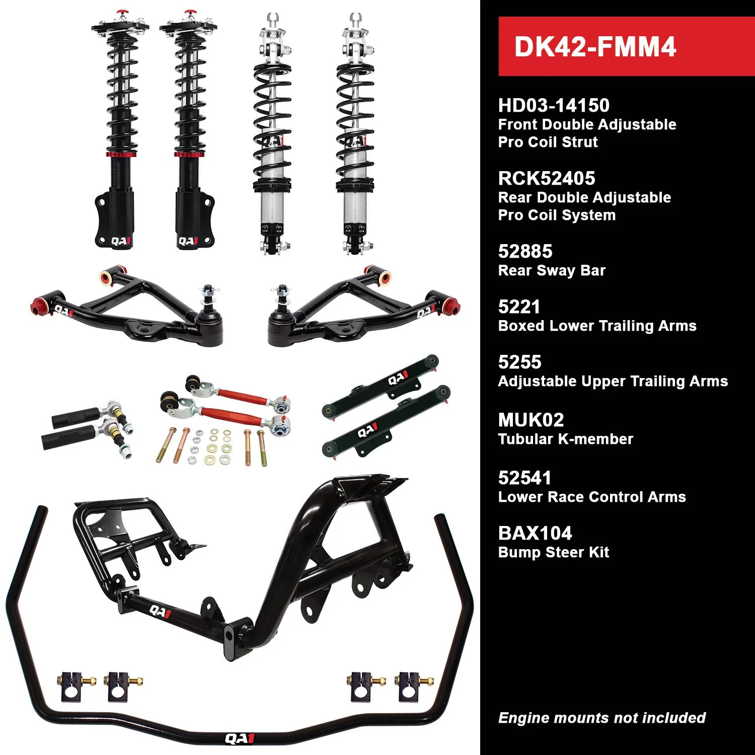 QA1 DK42-FMM4 Drag Kit Level 2 Ford Mustang 1994-2004