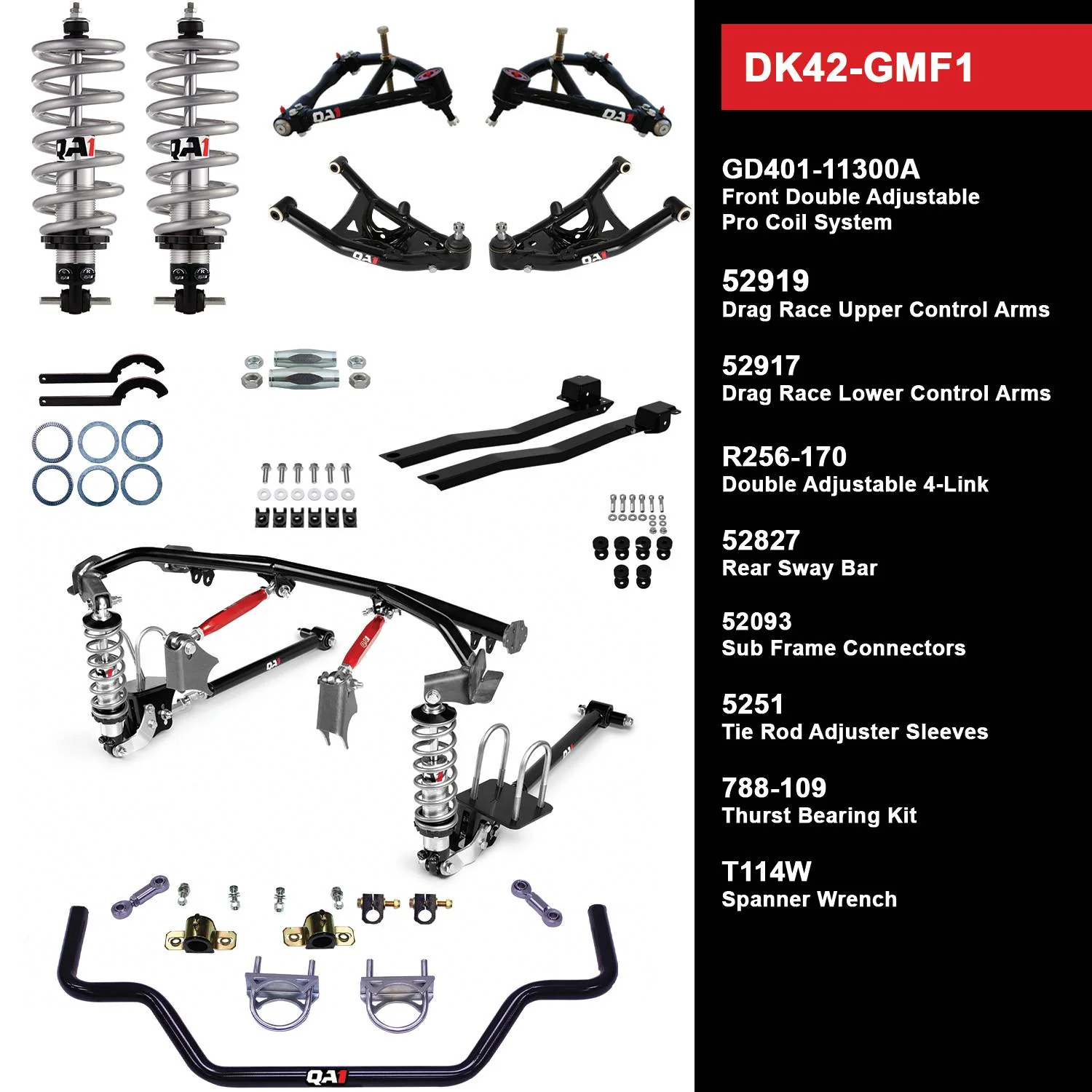 QA1 DK42-GMF1 Drag Kit Level 2 GM F-Body 1967-69