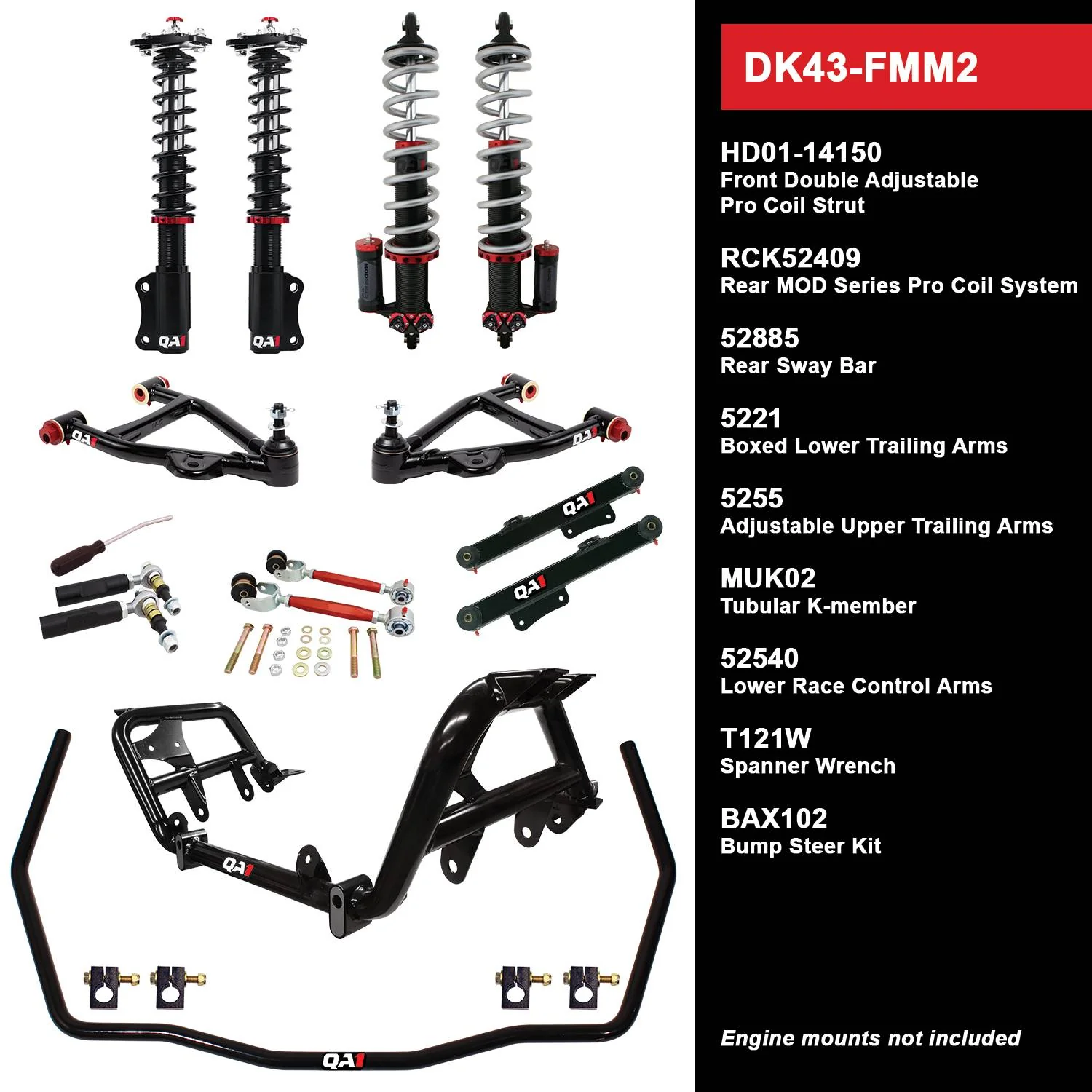 QA1 DK43-FMM2 Drag Kit Level 3 Ford Mustang 1987-89
