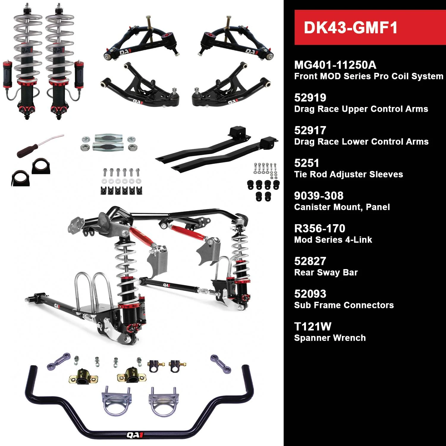 QA1 DK43-GMF1 Drag Kit Level 3 GM F-Body 1967-69