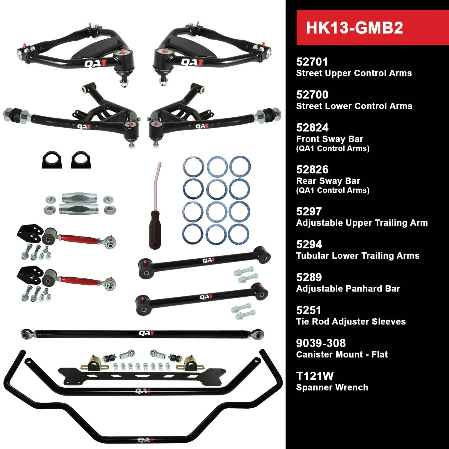 QA1 HK13-GMB2 Handling Kit Level 3 GM 1965-68 B-Body, Without Shocks