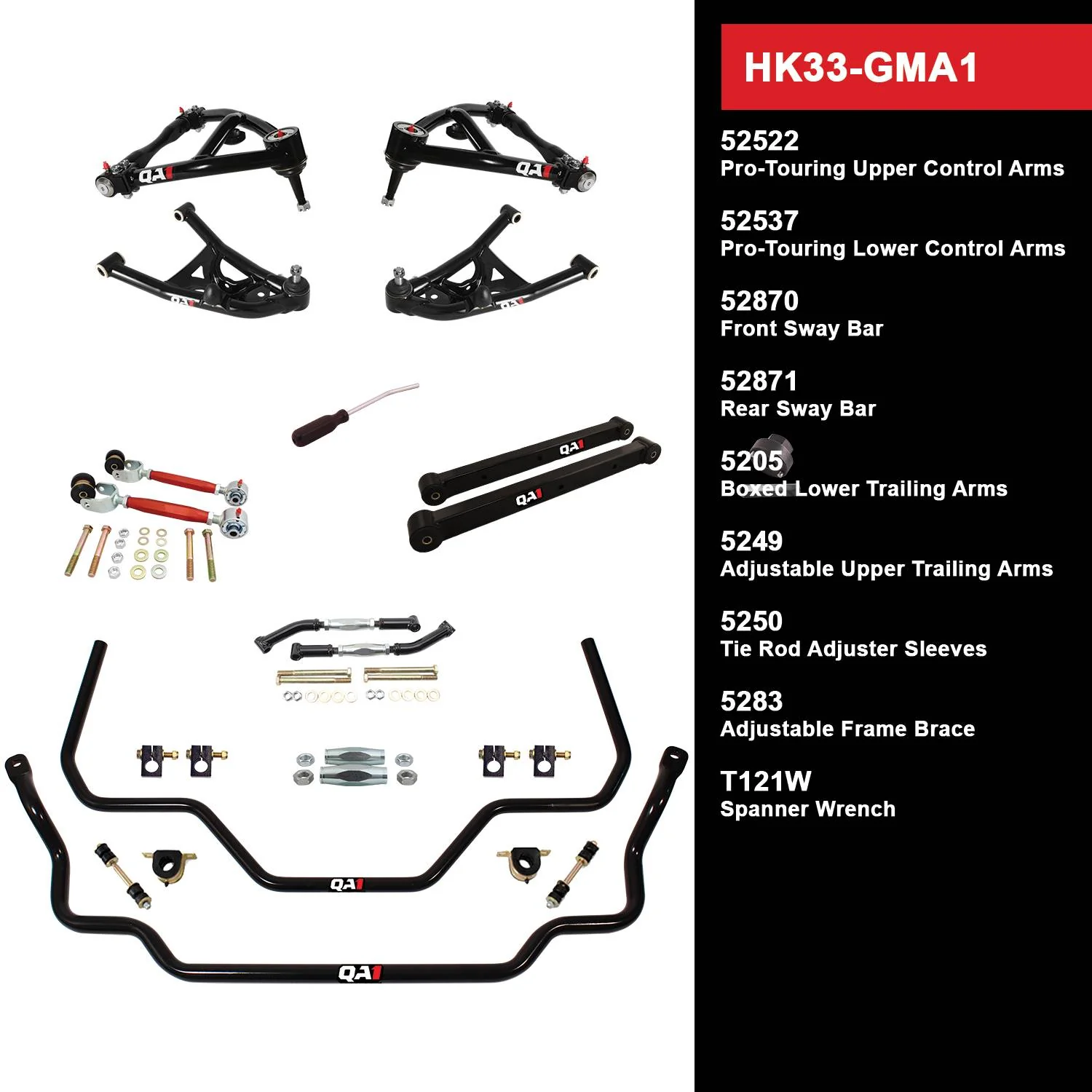 QA1 HK33-GMA1 Handling Kit Level 3 GM 1964-67 A-Body, Without Shocks